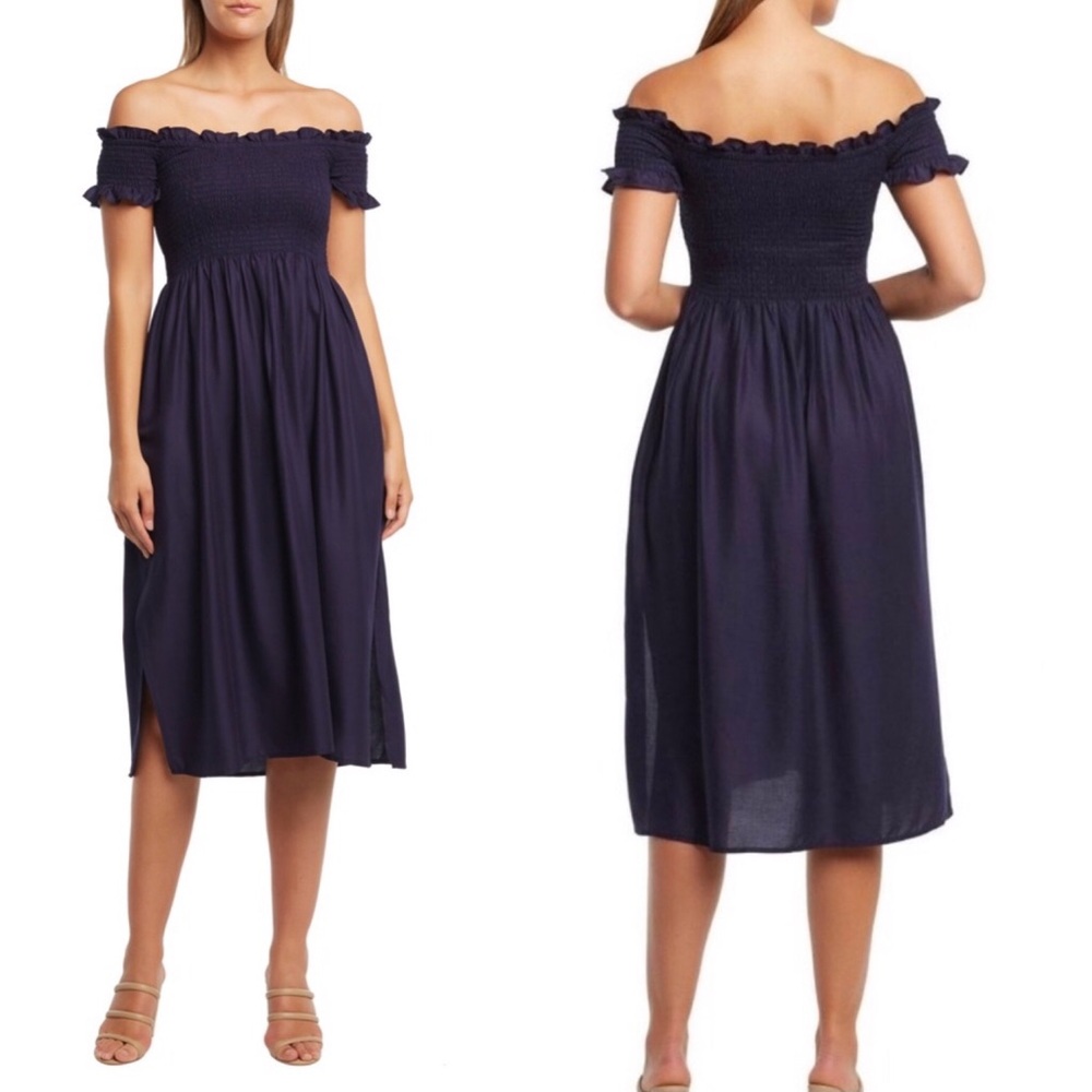 Bardot Cindy Off the Shoulder MIDI Dress